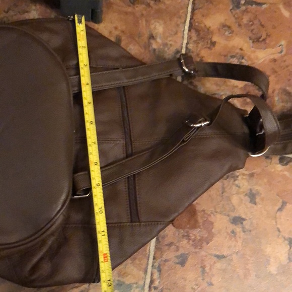 NWOT Brown Genuine Leather Backpack - Picture 8 of 8